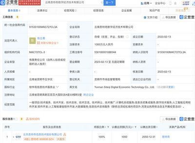思特奇在云南成立数字经济技术子公司，加速本地软件开发布局